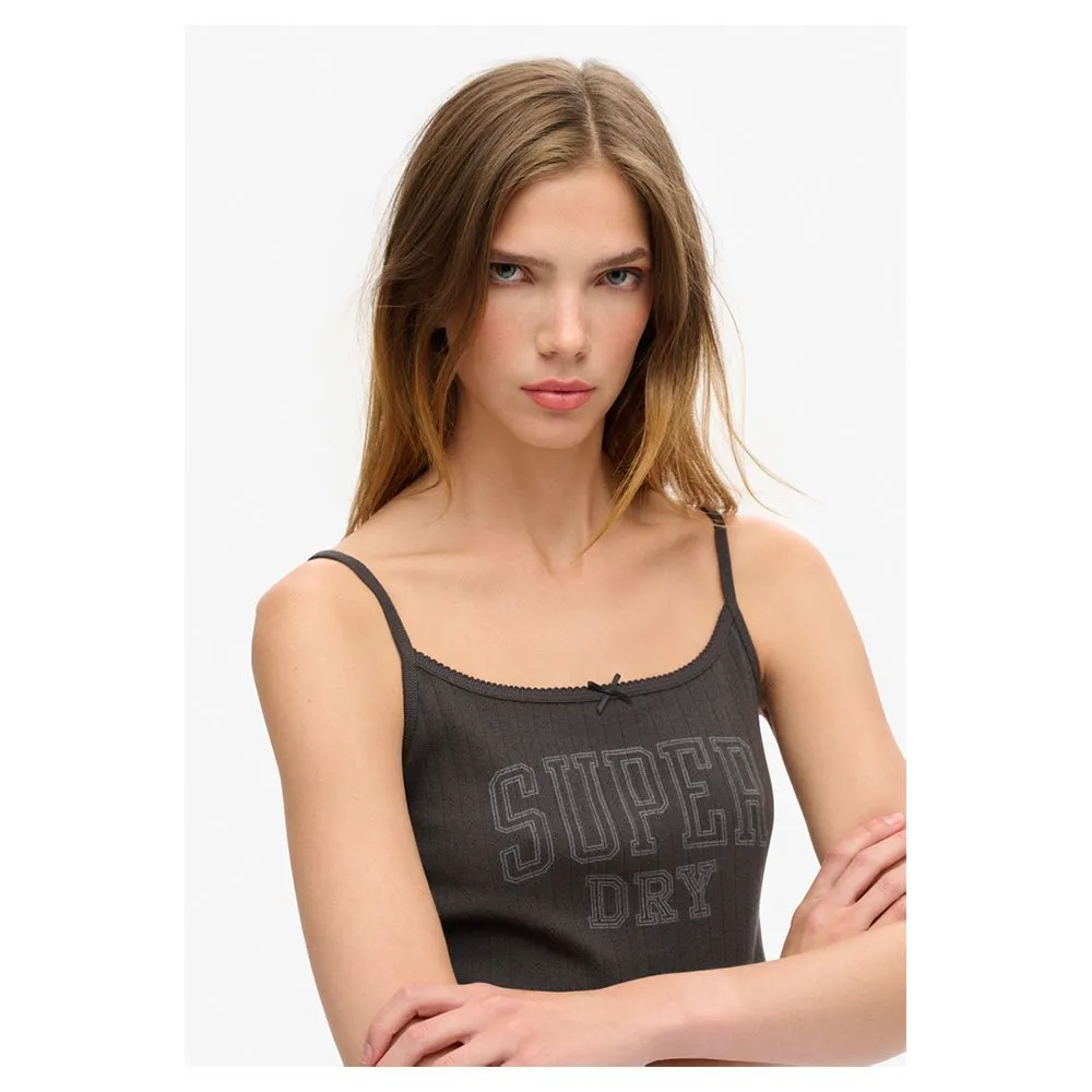 Футболка без рукавов Superdry Athletic Graphic Pointele Cami, серый — фото 4