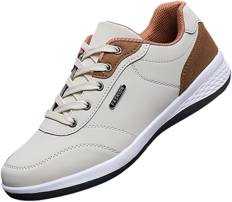 

Мужские повседневные спортивные кроссовки с низким верхом на шнуровке - большого размера, легкие, подходят для ходьбы, мягкие, подходят для всех сезонов, для повседневной активности на улице и занятий спортом Clolinde, белый/коричневый