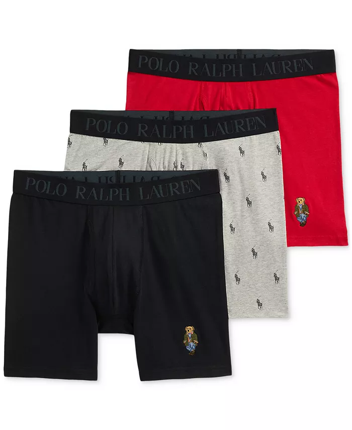 

Мужской подарочный набор из 3 боксеров Boxer Briefs Polo Ralph Lauren, мультиколор