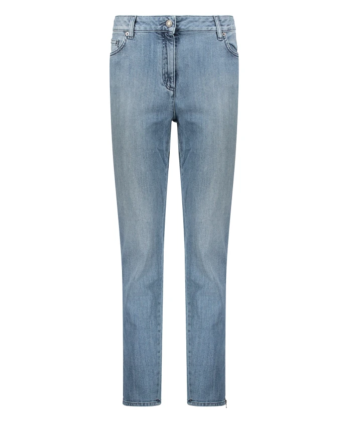 

Стильные джинсы с пятью карманами и металлическими деталями. Moschino, синий