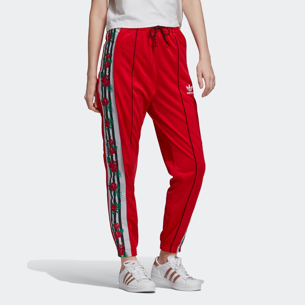 Вязаные спортивные штаны женские светло-алые Adidas Originals — фото 4