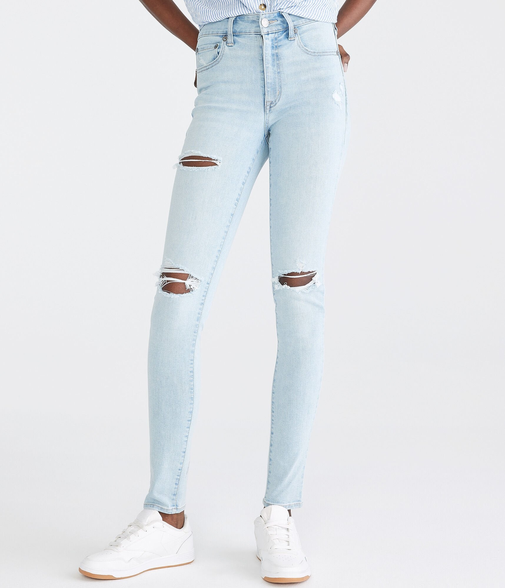 

Aeropostale Premium Очень эластичные джеггинсы с высокой посадкой, цвет light wash