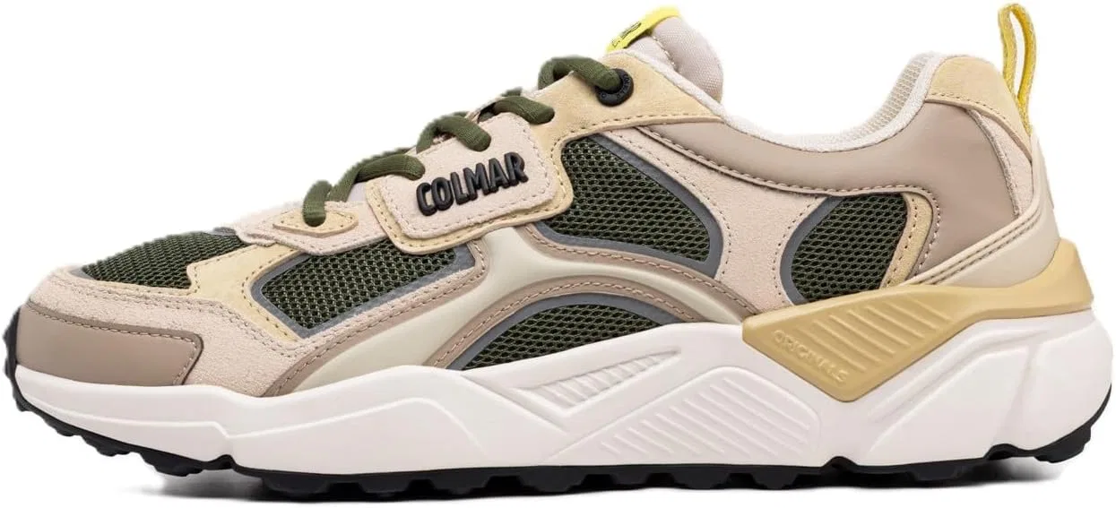 Кроссовки Colmar Unisex Garner Field Zapatillas, Military Green Warm Gray Lime