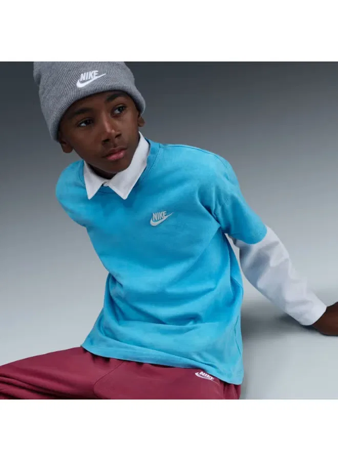 Футболка с коротким рукавом Sportswear Club Washed Nike, синий