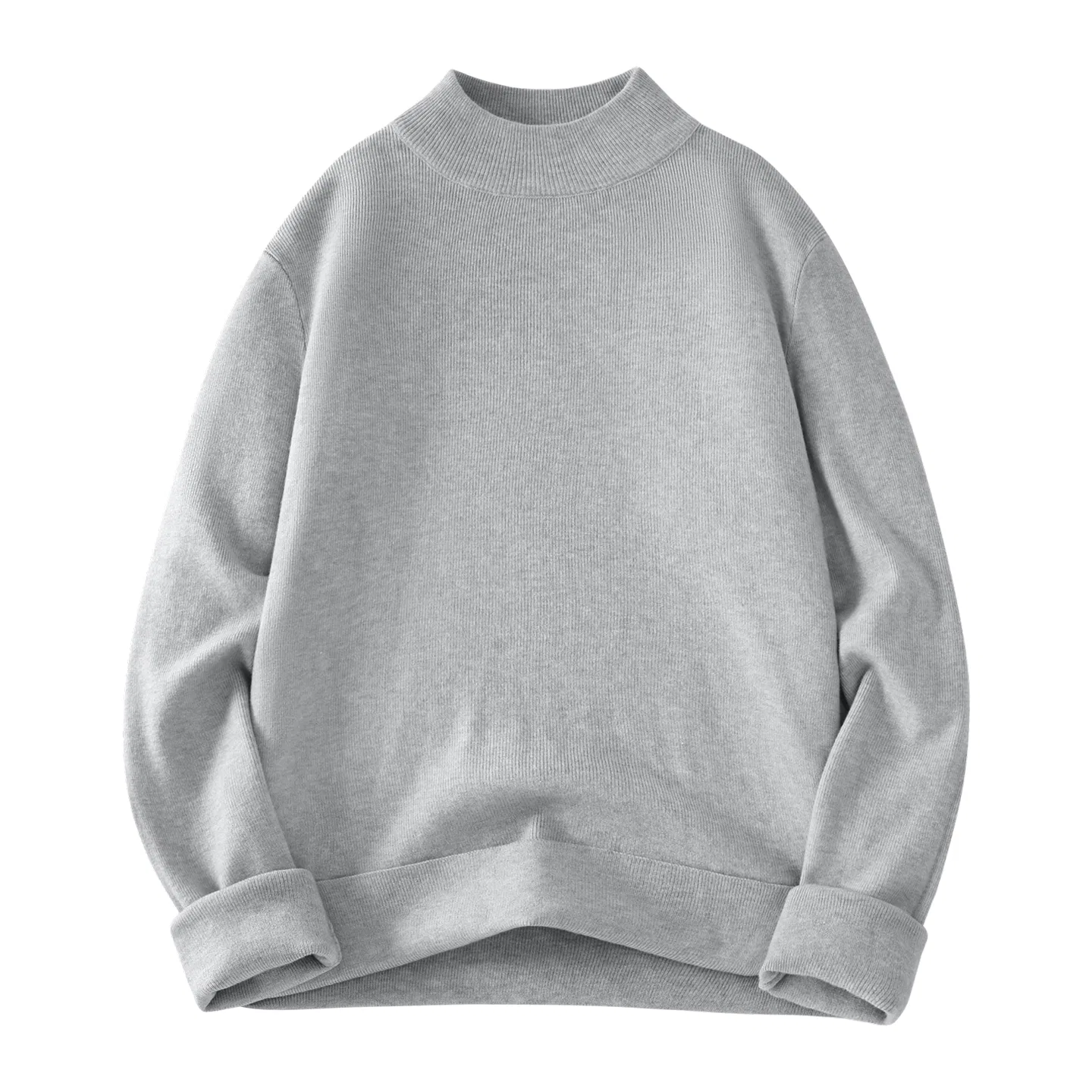 Детский свитер с полуводолазкой утепленный и на флисе MINISO, Light Gray