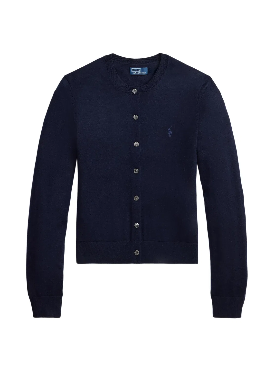Шерстяной кардиган с вышитым логотипом Polo Ralph Lauren, синий