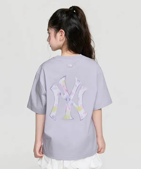 Футболка с монограммой, летняя, Mlb Kids, светло-фиолетовый — фото 2