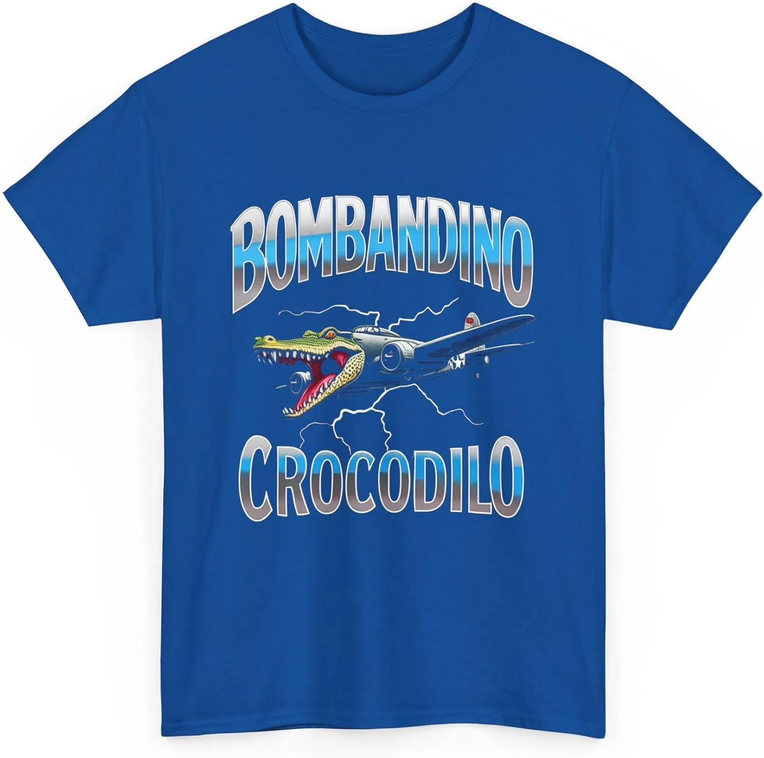 Мужская футболка с принтом Bombandino Crocodilo, королевский синий