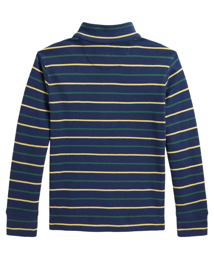 Детский свитшот с четверть-молнией Interlock Quarter-Zip Polo Ralph Lauren, Rustic Navy Multi — фото 2