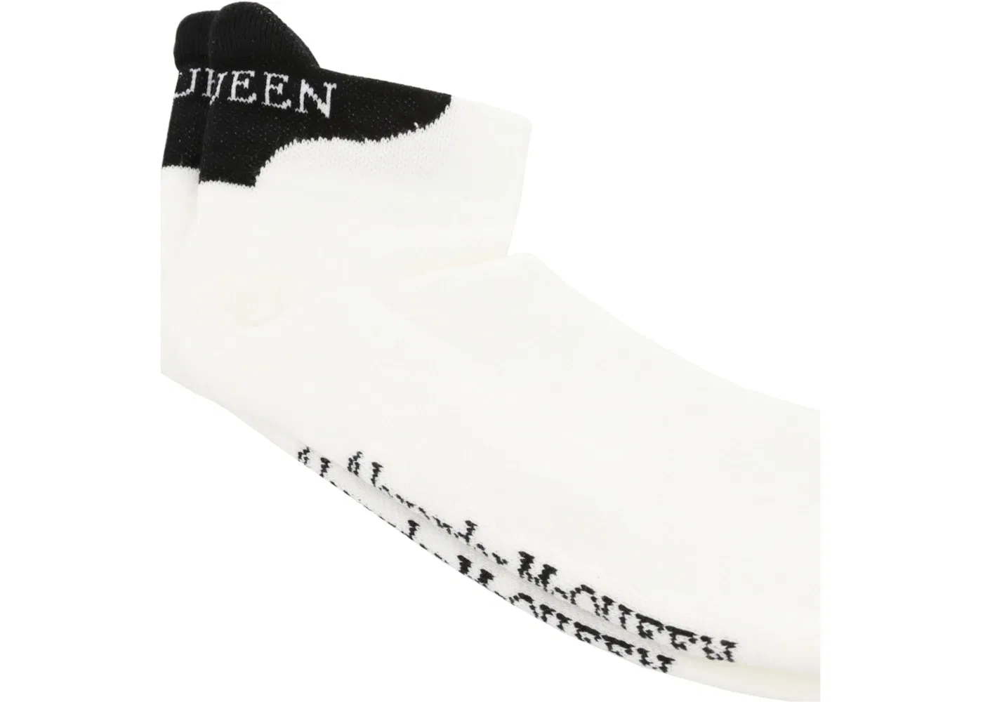 Мужские носки с фирменным принтом Alexander McQueen, White Black — фото 3