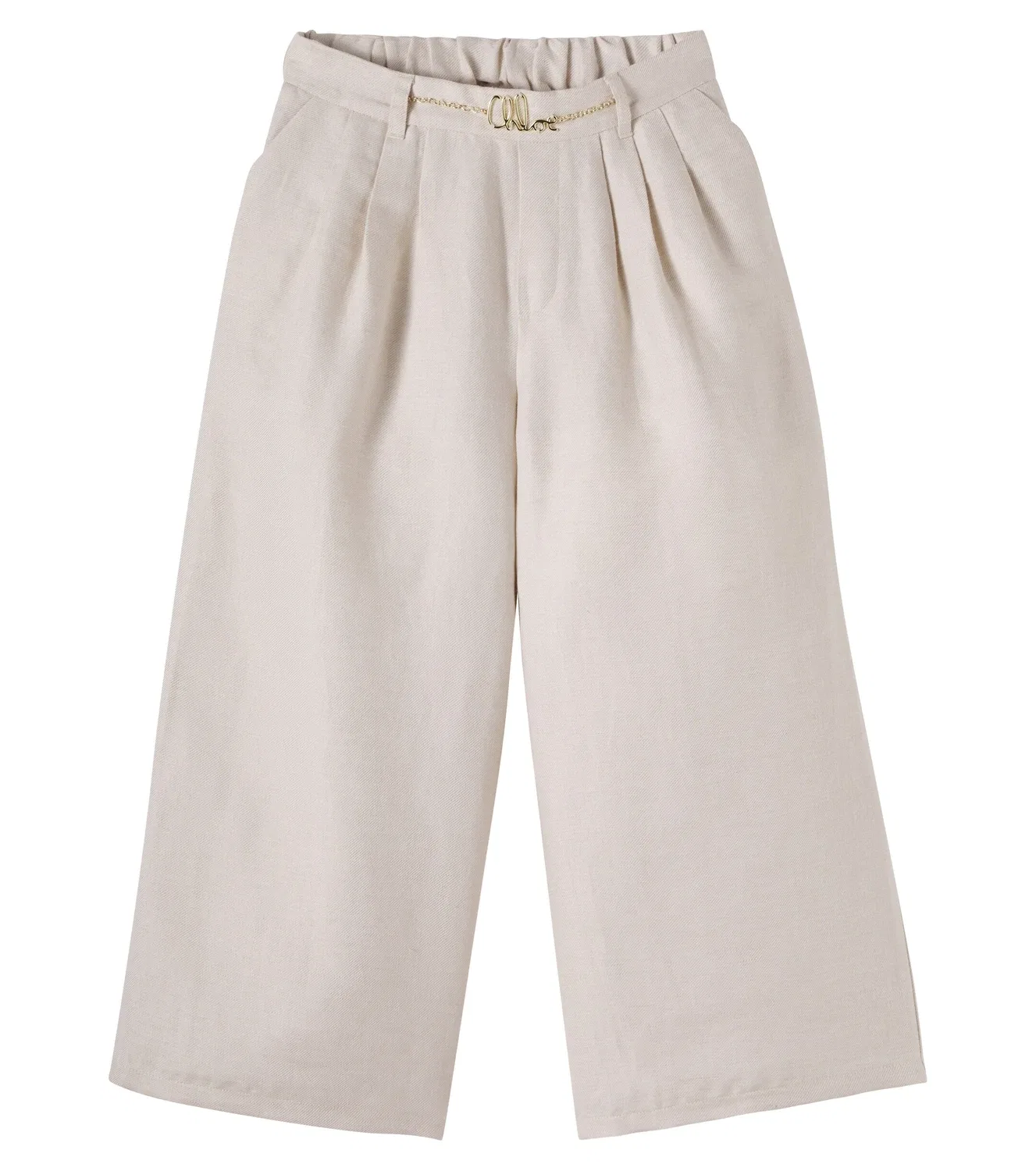 Брюки льняные с косыми карманами Chloé Kids, розовый