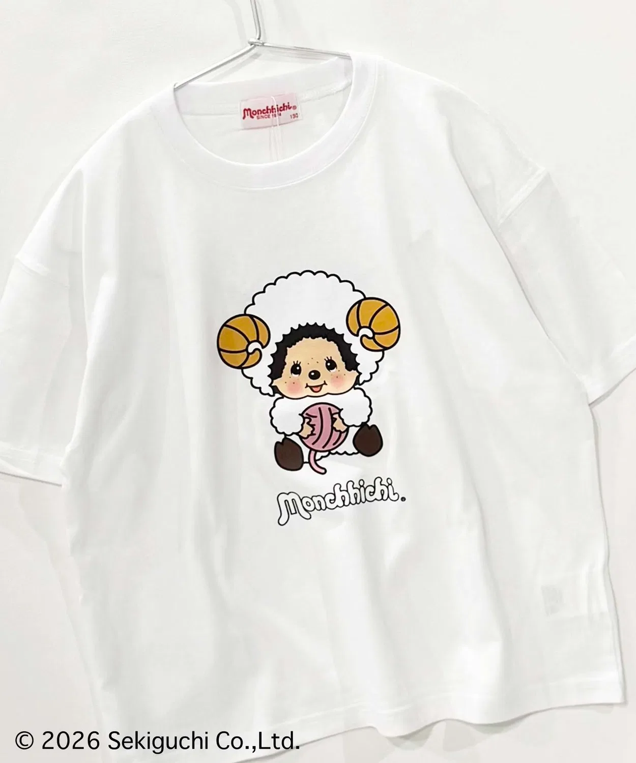 Детская футболка с длинным рукавомMonchhichi BIG T Universal Style Wear, Off White — фото 4