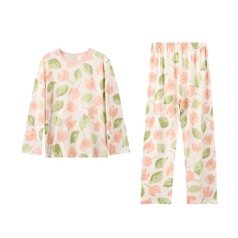 Детский комплект пижамы с длинным рукавом Red bean, Peach Blossom