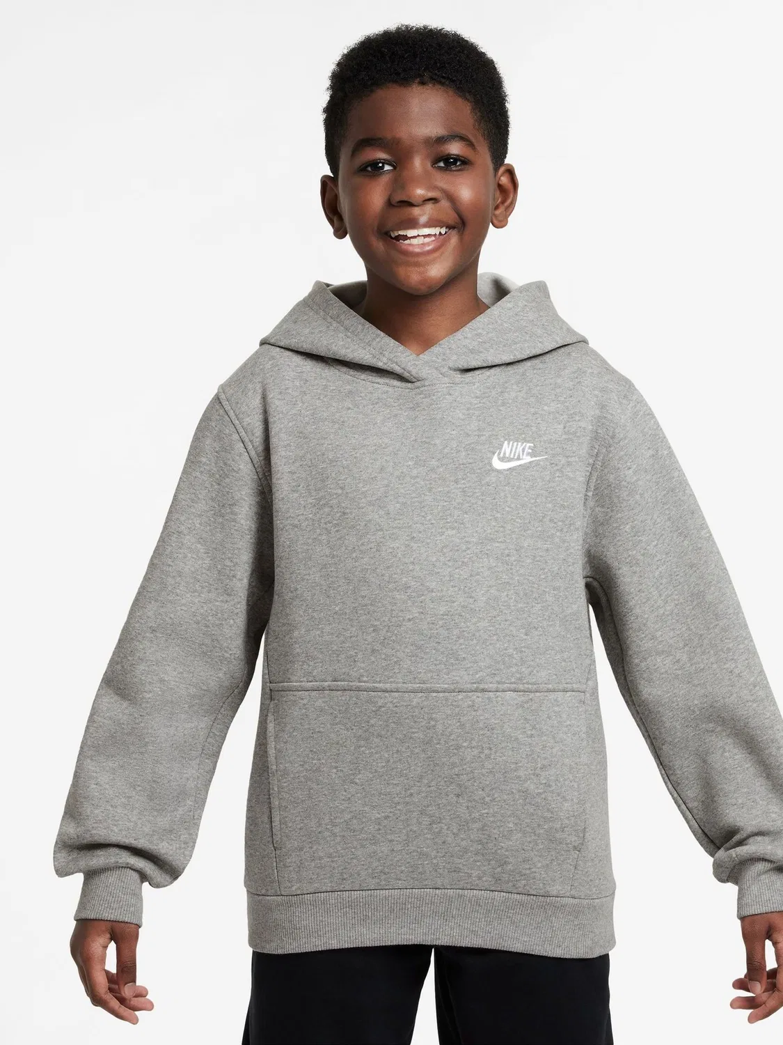 Худи Nike Club Fleece, темно-серый меланж