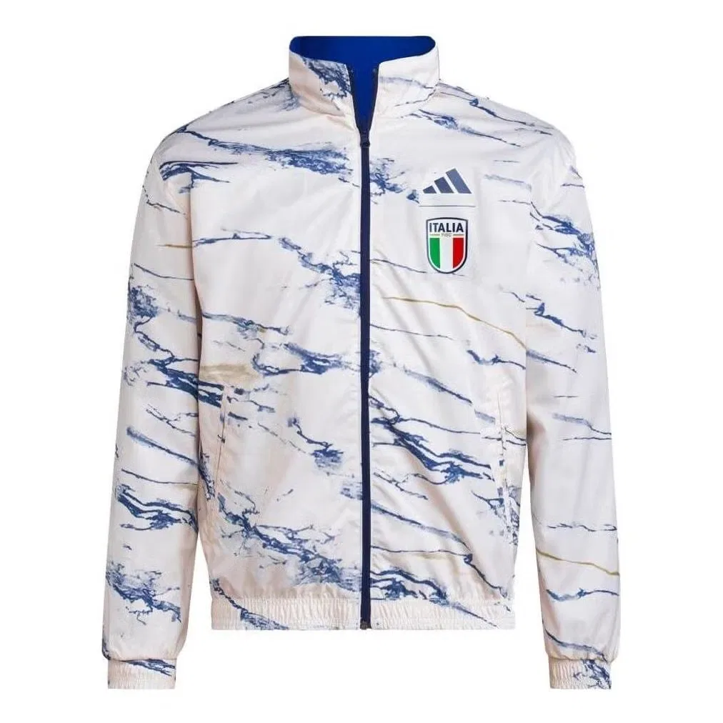 Куртка-бомбер с длинным рукавом Italy Anthem Reversible Adidas, синяя