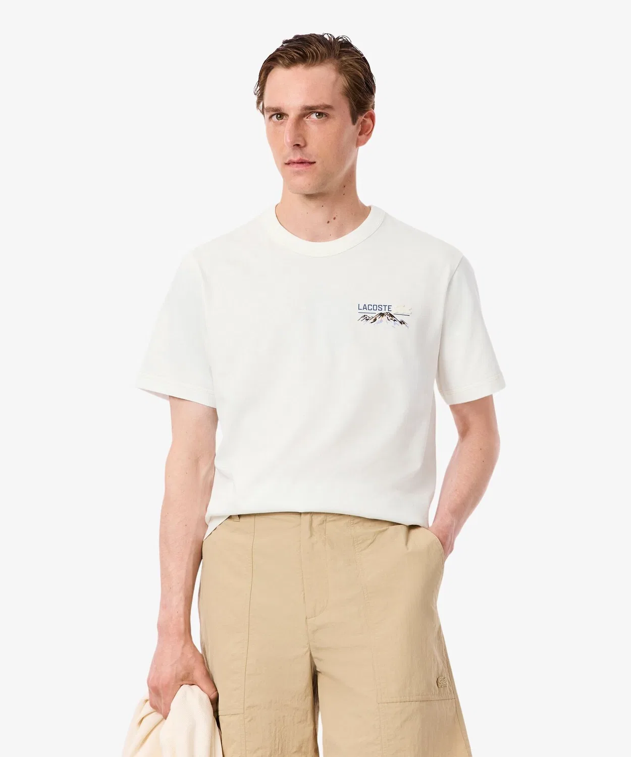 Мужская футболка с принтом Shantako LACOSTE, Olive — фото 2