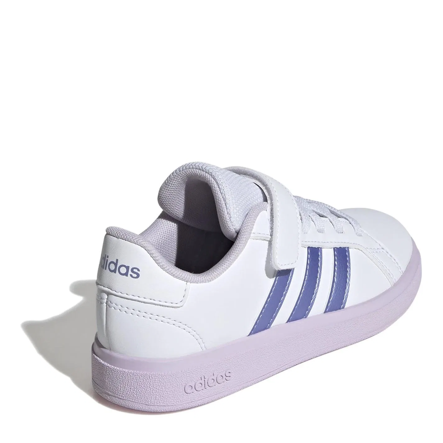 Детские кроссовки для девочек с принтом Grand Court Adidas, White Black — фото 4