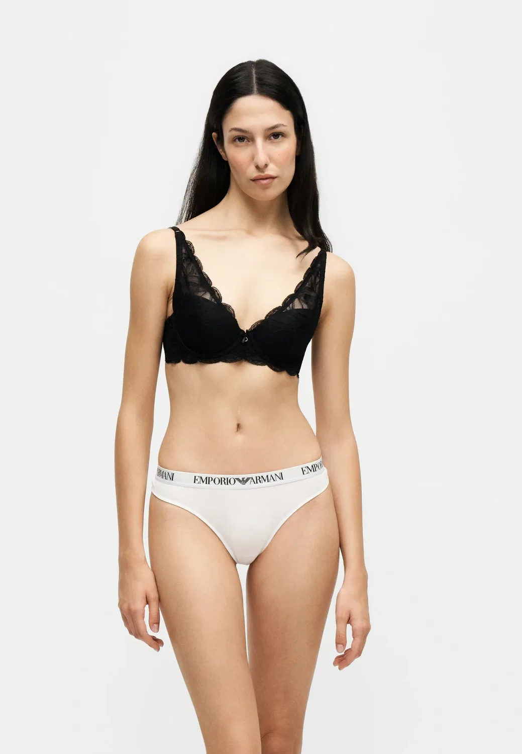 Reggiseno imbottito - бюстгальтер-балконет Emporio Armani, Black