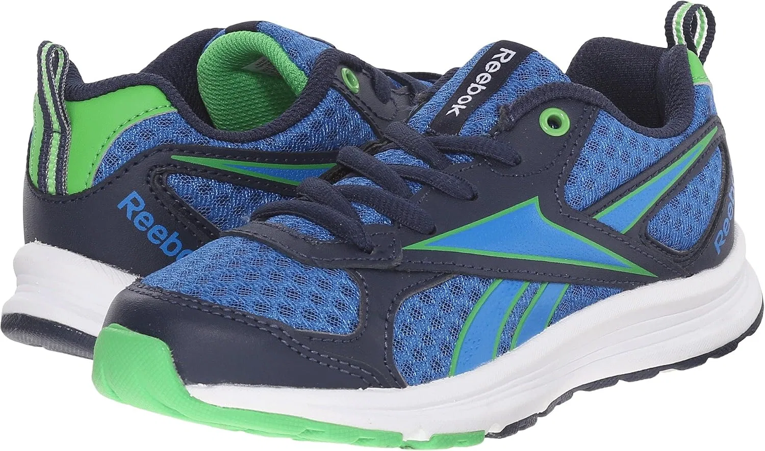 Детские кроссовки для бега Almotio RS Reebok, Collegiate Navy/Bright Green/Blue Sport/White — фото 2