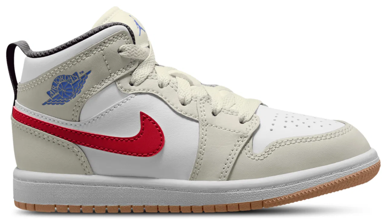 Кроссовки для мальчиков Jordan AJ 1 Mid, цвет White/Sail/Phantom