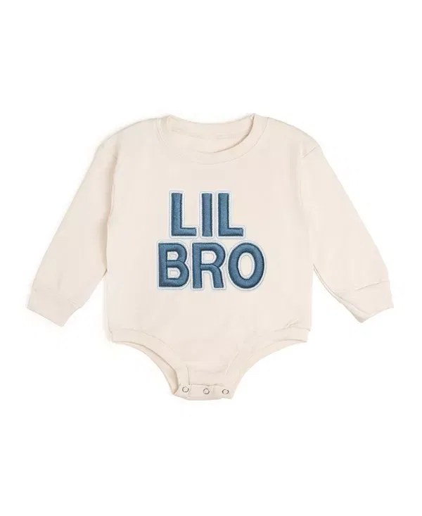 Детский комбинезон с длинным рукавом Lil Bro Embroidered Patch Sweet Wink, Natural
