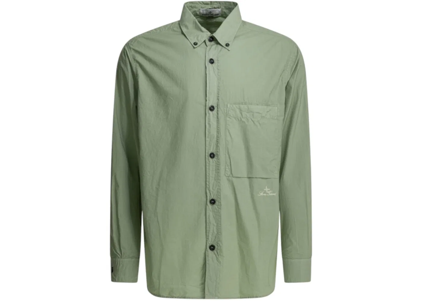 Мужская рубашка с логотипом Stone Island, зеленый