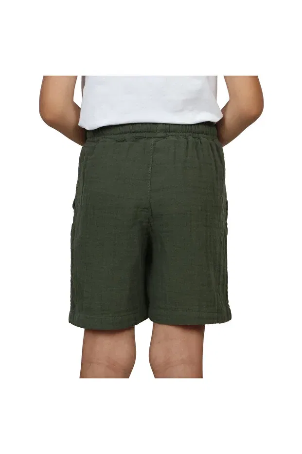 Детские шорты для мальчиков хлопковые Muslin Livin Free, Khaki — фото 3