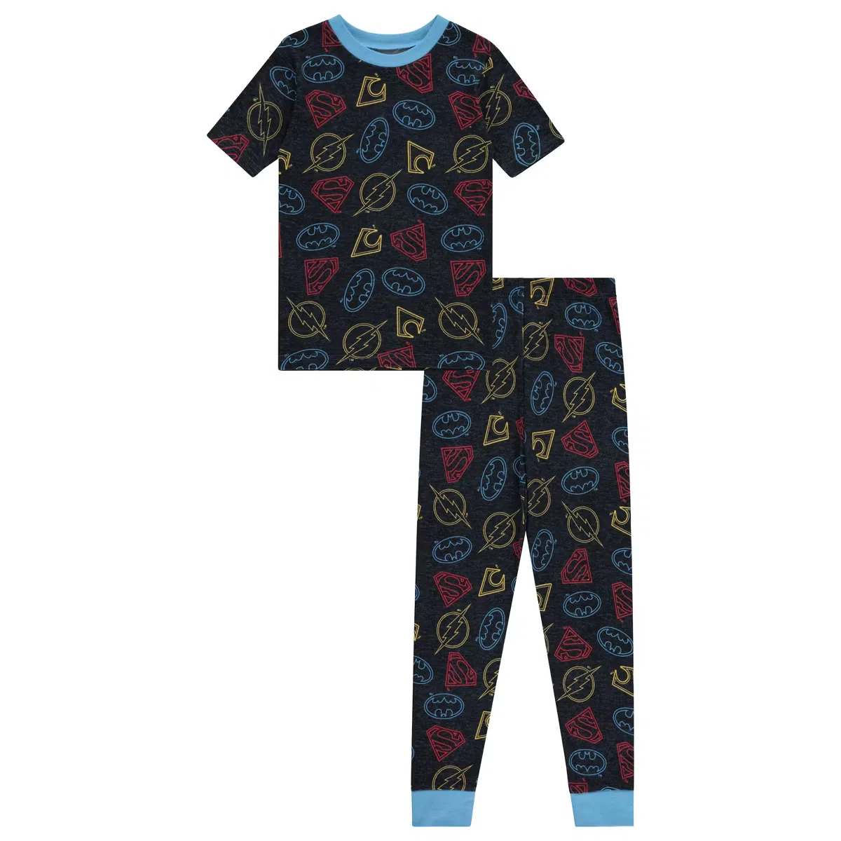 Пижамный комплект с коротким рукавом, 4 предмета, DC Comics, Navy Blue — фото 2
