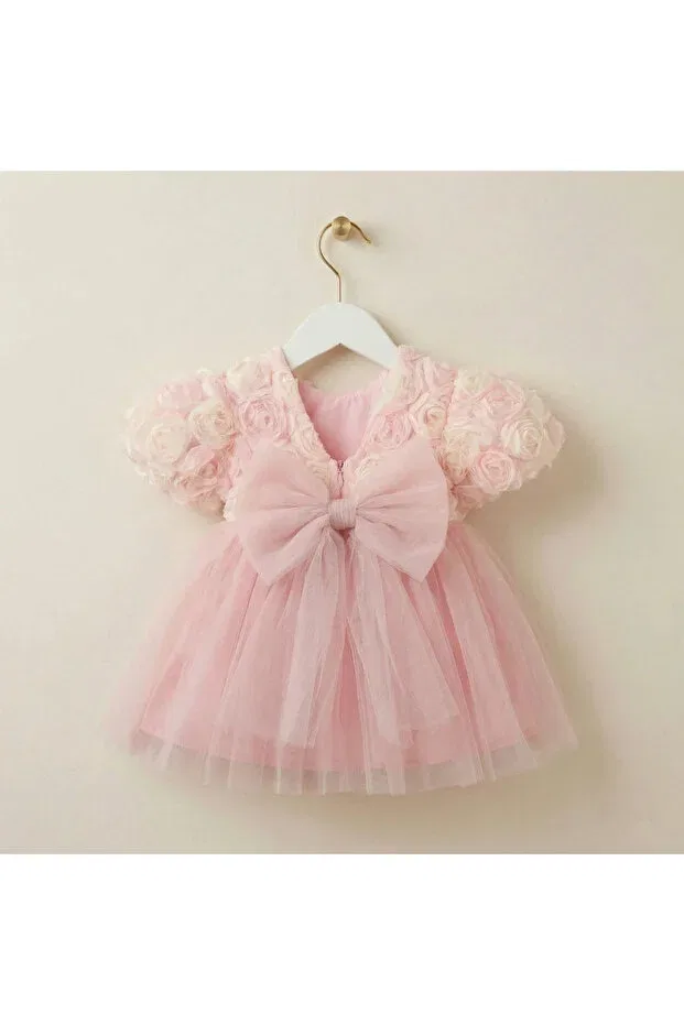 Детское платье для девочек с принтом Mono Kids, Pink — фото 4