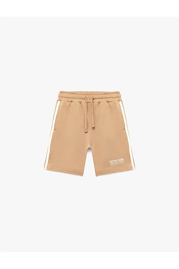 Детские шорты для мальчиков хлопковые Beli lace-up pocketed cotton shorts Koton, Brown — фото 4