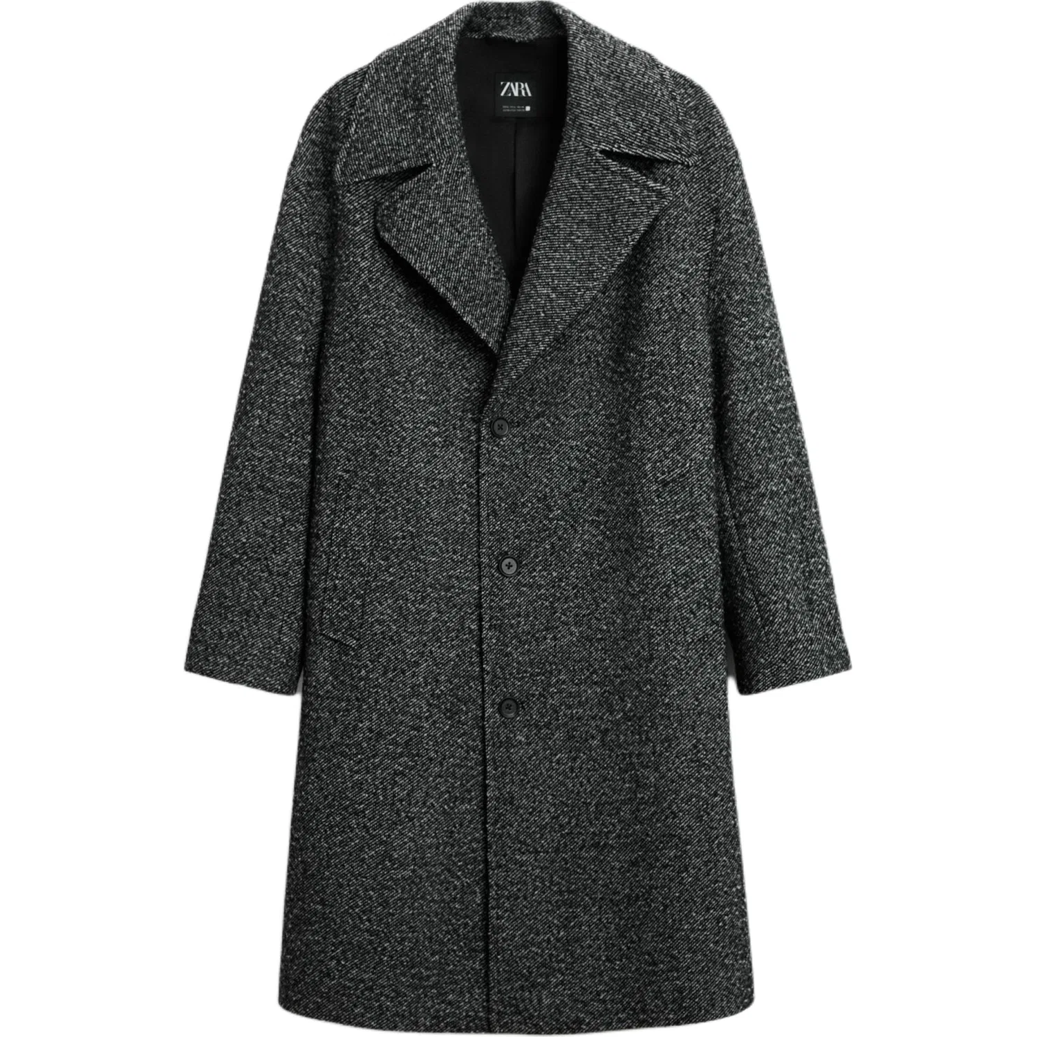Мужское пальто с воротником-стойкой Coal Gray ZARA, Coal Gray