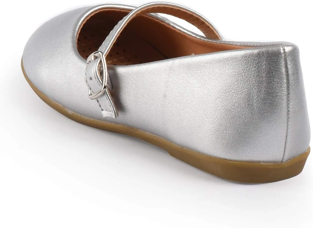 Детские туфли-балетки для девочек с бантом Nova Utopia Nova Footwear, Silverpu — фото 2