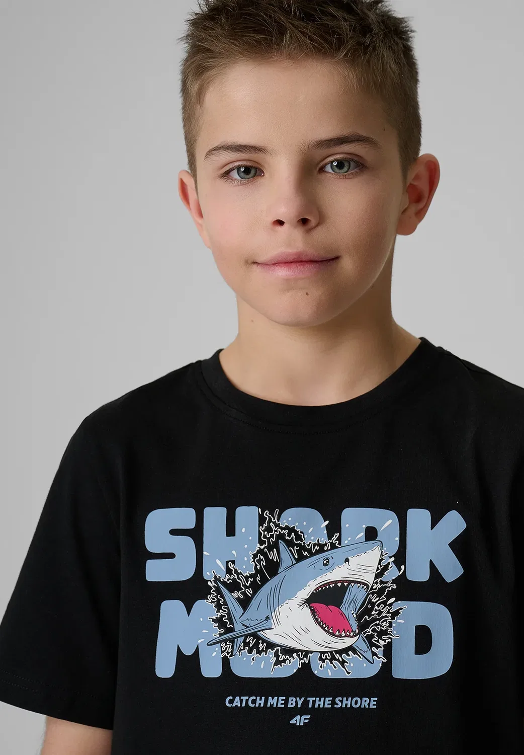 Футболка Regular z nadrukiem chłopięcy - niebieski 164 (13-14 лат) - футболка с принтом 4F, Deep Black — фото 4