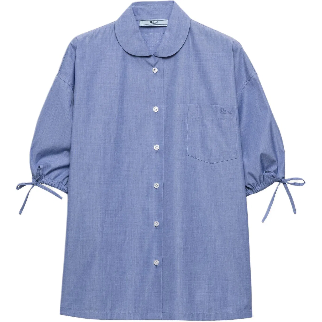 Женская рубашка с нагрудным карманом PRADA, Blue