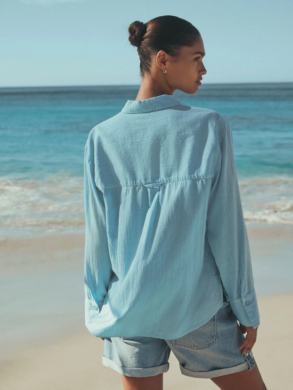 Рубашка с длинным рукавом Relaxed Fit Linen Next, Light Blue — фото 4