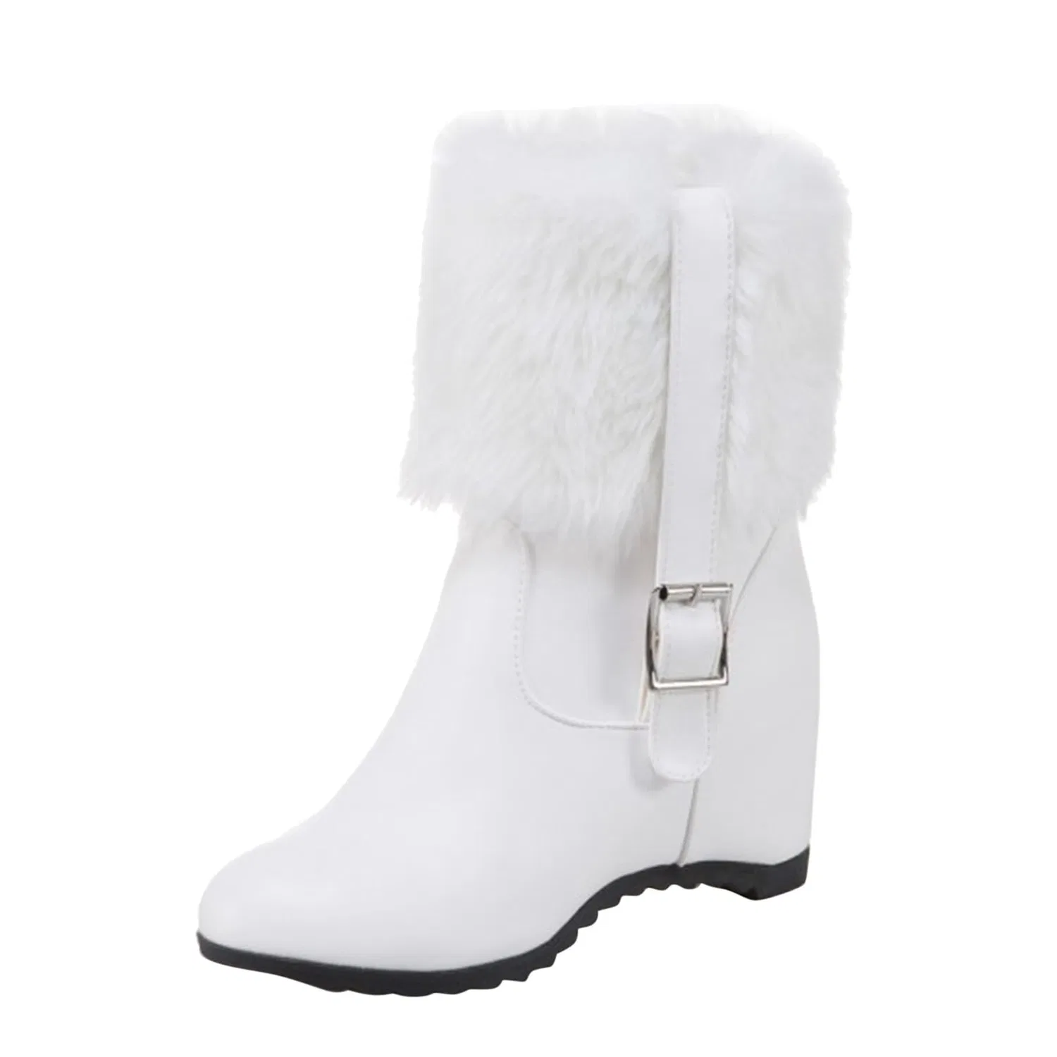 Детские ботинки для девочек с меховой отделкой, White