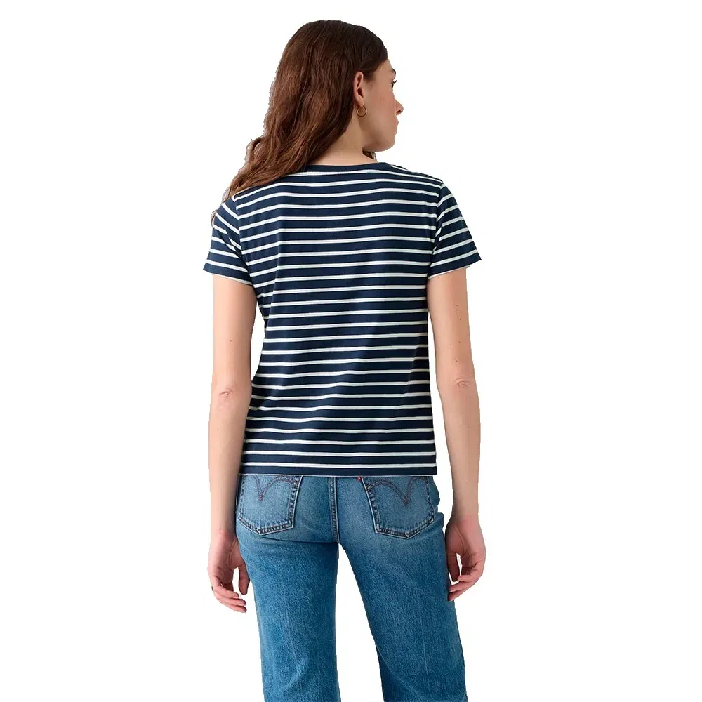 Женская футболка с V-образным вырезом Levi's Perfect Short Sleeve V-Neck T-shirt, Blue — фото 2