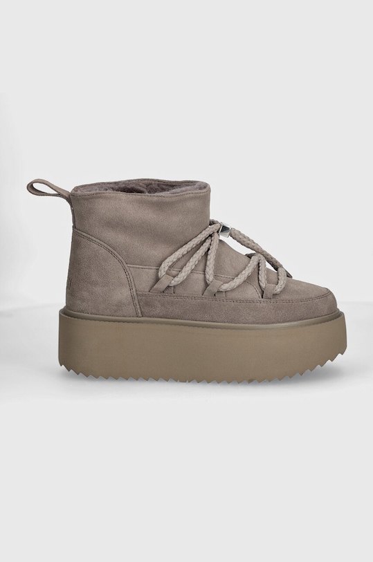 Женские зимние ботинки Inuikii Classic Low замшевые на платформе, серый — фото 2
