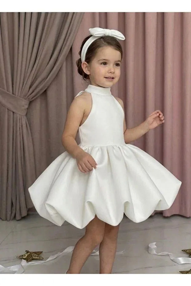 Детское платье для девочек с бантом Modahobimiz, White
