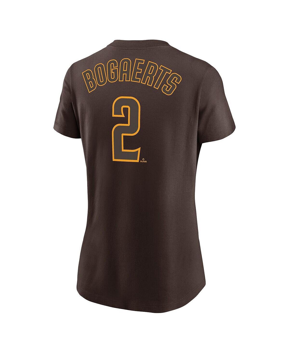 Женская футболка xander bogaerts brown san diego padres с именем и номером Nike, коричневый — фото 3