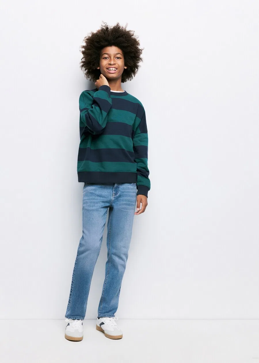 Детские джинсы MANGO KIDS Slim fit синего цвета — фото 2