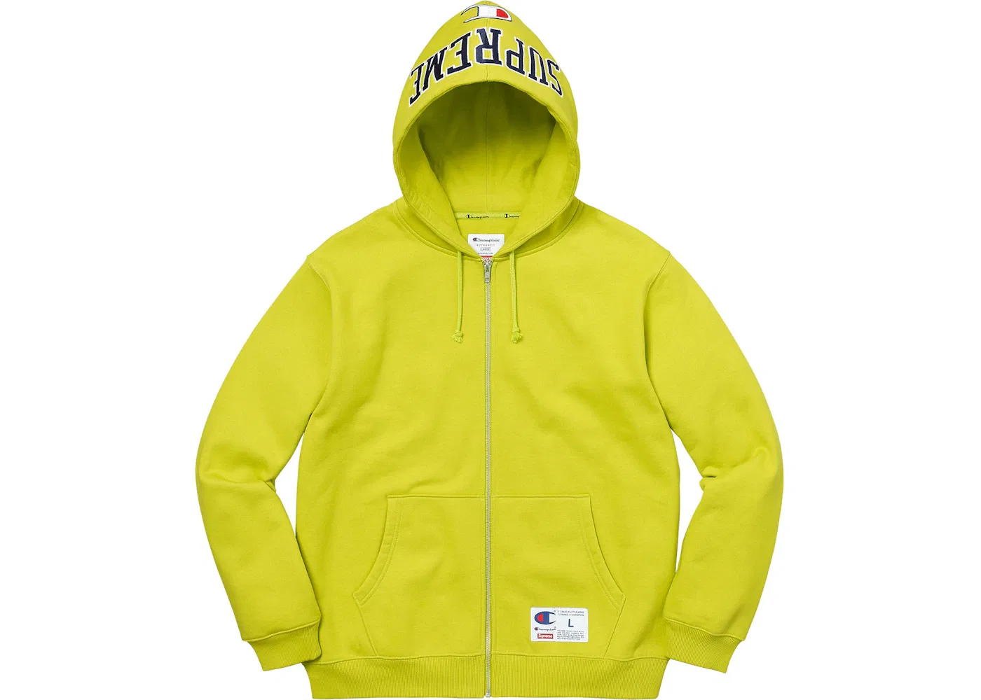 Мужская худи Supreme Champion Arc Logo Zip Up Sweat, Bright Green