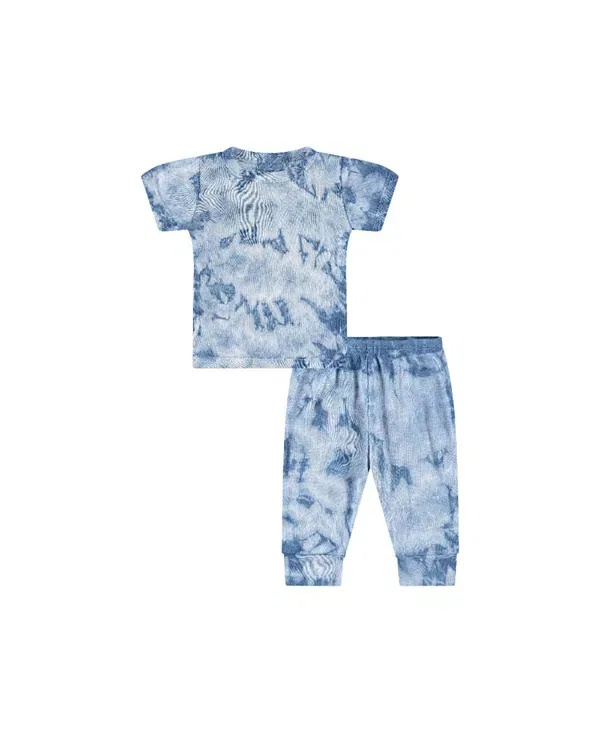Детский комплект из рибаны с принтом Eco Crystal Ribbed Tee and Legging Set PaigeLauren, Blue Crystal