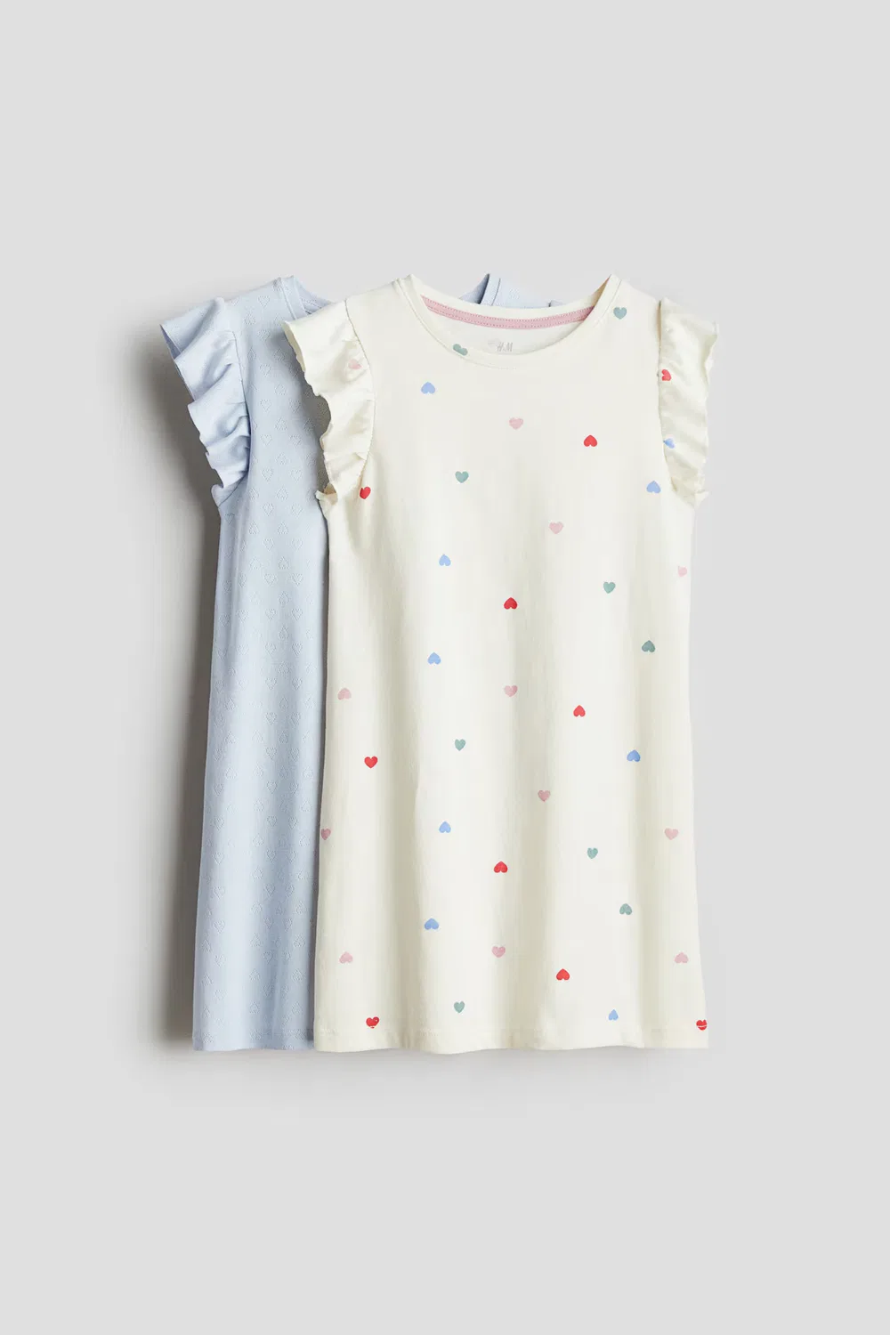 Комплект из 2 хлопковых ночных рубашек H&M, Hellblau/Herzen