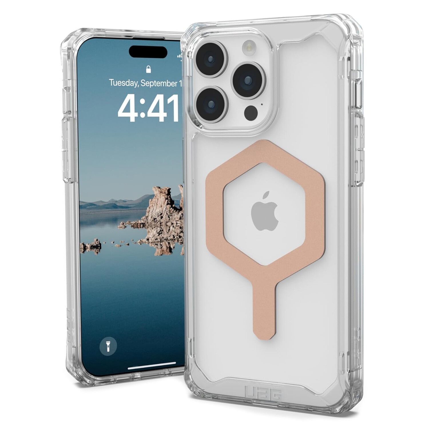 

Чехол UAG Plyo для iPhone 15 Pro Max, Ice/Rose Gold, Прозрачный, Чехол UAG Plyo для iPhone 15 Pro Max, Ice/Rose Gold