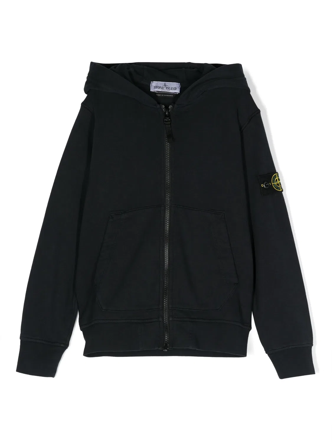 Толстовка с молнией из хлопка Stone Island, ночной синий