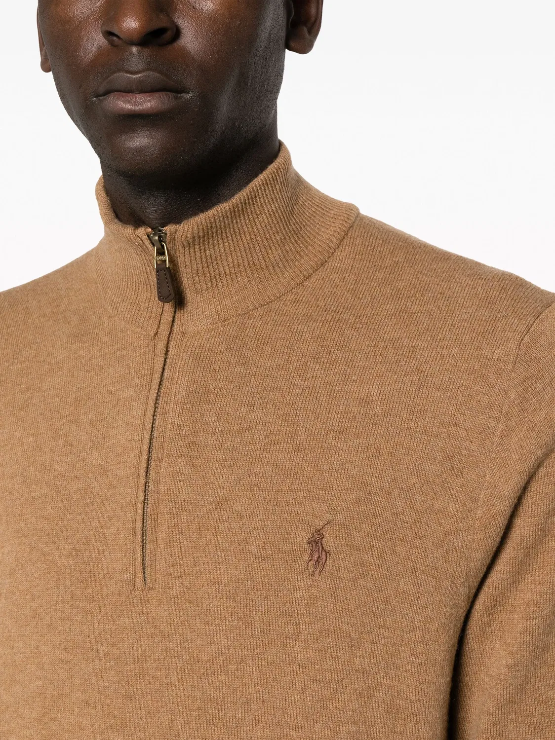 Джемпер с вышитым логотипом Polo Ralph Lauren, коричневый — фото 3