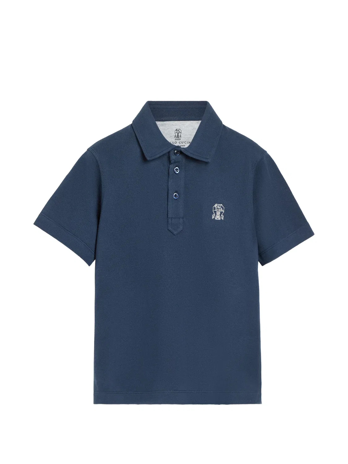 Рубашка поло с вышитым логотипом Brunello Cucinelli Kids, синий