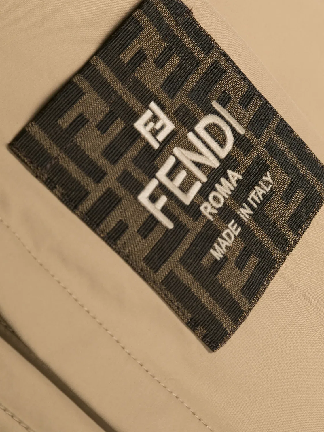 Рубашка-жакет с монограммой Zucca FENDI, коричневый — фото 3