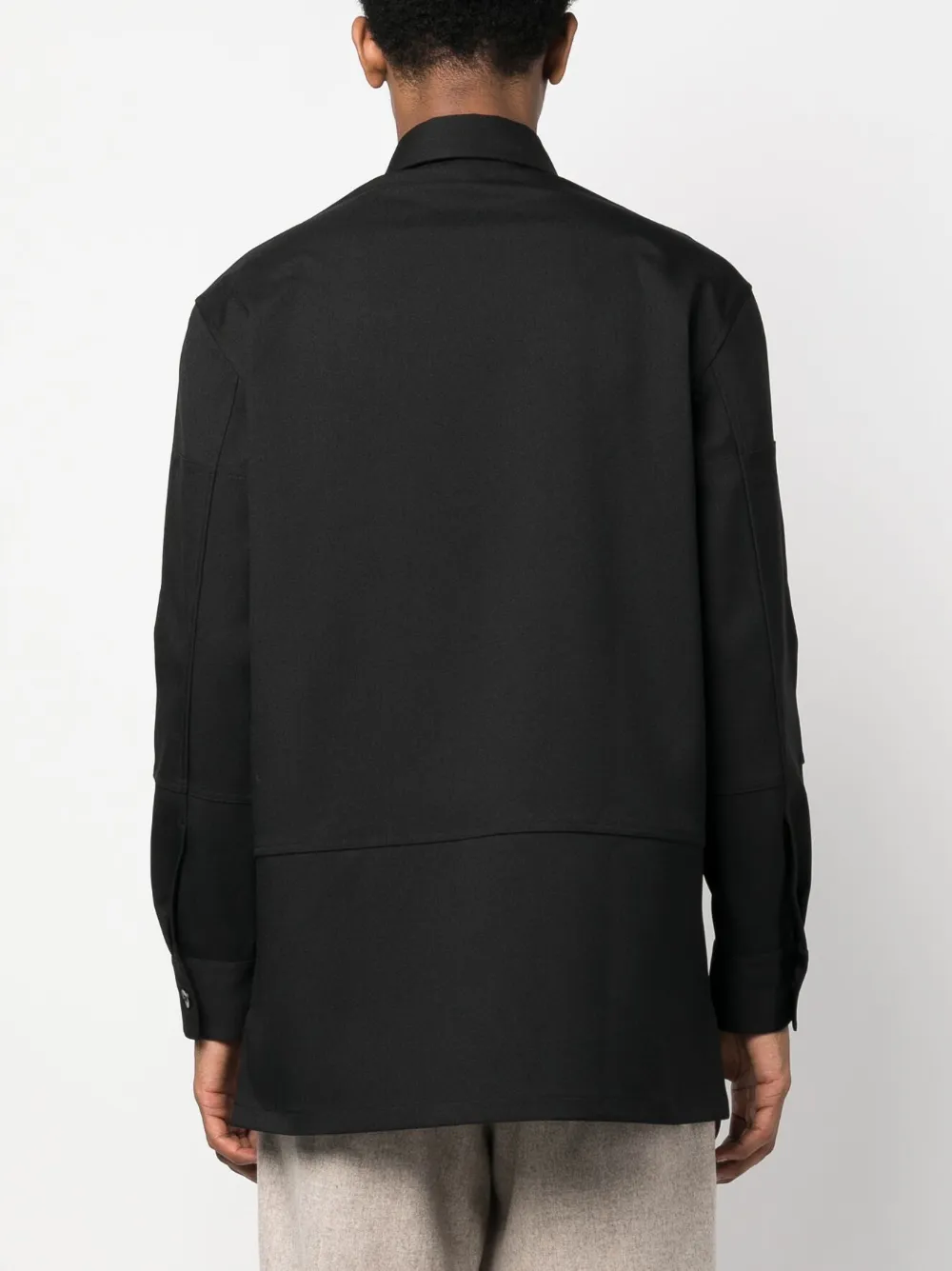Рубашка с заостренным воротником JIL SANDER, черный — фото 4